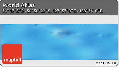 Physical Panoramic Map of the Area around 51° 3' 43" S, 128° 25' 30" E