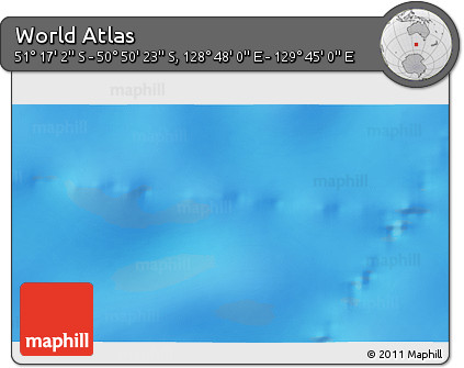 Physical 3D Map of the Area around 51° 3' 43" S, 129° 16' 30" E
