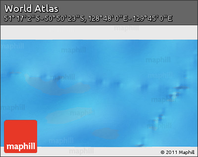 Physical 3D Map of the Area around 51° 3' 43" S, 129° 16' 30" E