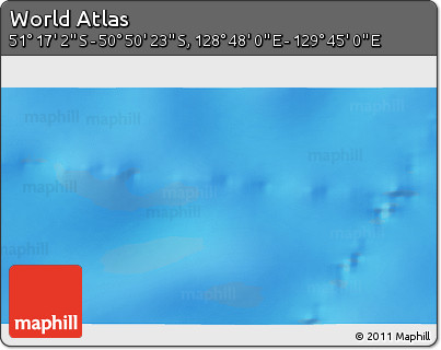 Physical 3D Map of the Area around 51° 3' 43" S, 129° 16' 30" E