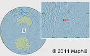 Savanna Style Location Map of the area around 51° 3' 43" S, 129° 16' 30" E, hill shading
