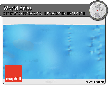 Physical 3D Map of the Area around 51° 3' 43" S, 131° 49' 29" E