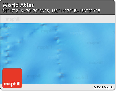 Physical 3D Map of the Area around 51° 3' 43" S, 132° 40' 30" E