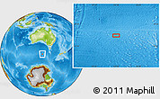 Physical Location Map of the area around 51° 3' 43" S, 132° 40' 30" E