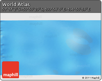Physical 3D Map of the Area around 51° 3' 43" S, 134° 22' 30" E
