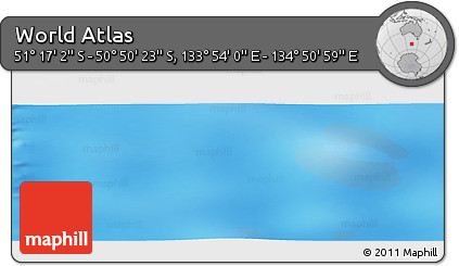 Physical Panoramic Map of the Area around 51° 3' 43" S, 134° 22' 30" E