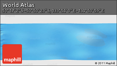 Physical Panoramic Map of the Area around 51° 3' 43" S, 134° 22' 30" E