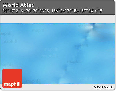 Physical 3D Map of the Area around 51° 3' 43" S, 136° 55' 30" E