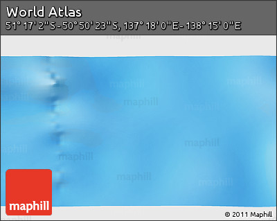 Physical 3D Map of the Area around 51° 3' 43" S, 137° 46' 30" E