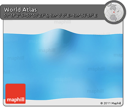 Physical 3D Map of the Area around 51° 3' 43" S, 139° 28' 29" E