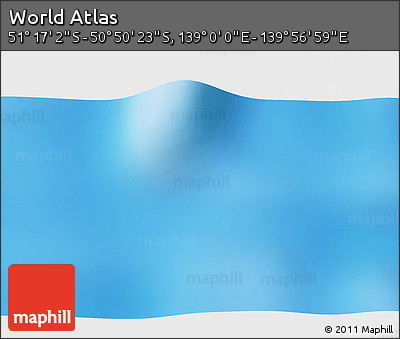 Physical 3D Map of the Area around 51° 3' 43" S, 139° 28' 29" E