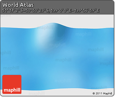Physical 3D Map of the Area around 51° 3' 43" S, 139° 28' 29" E