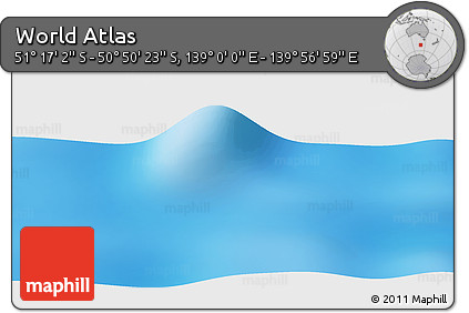 Physical Panoramic Map of the Area around 51° 3' 43" S, 139° 28' 29" E