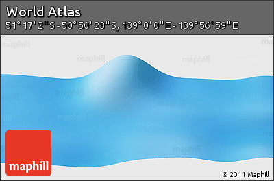 Physical Panoramic Map of the Area around 51° 3' 43" S, 139° 28' 29" E