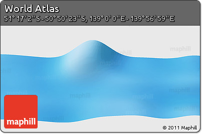 Physical Panoramic Map of the Area around 51° 3' 43" S, 139° 28' 29" E