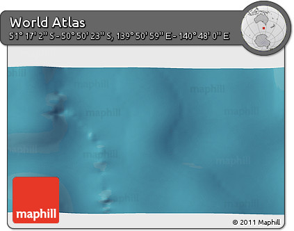 Satellite 3D Map of the Area around 51° 3' 43" S, 140° 19' 29" E