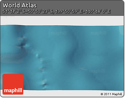 Satellite 3D Map of the Area around 51° 3' 43" S, 140° 19' 29" E