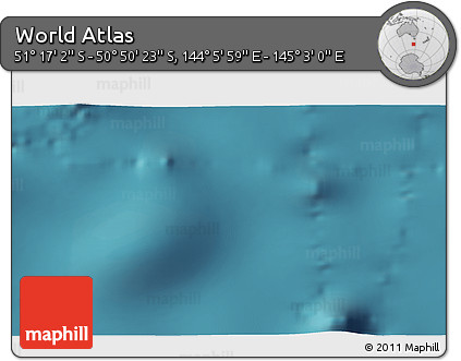 Satellite 3D Map of the Area around 51° 3' 43" S, 144° 34' 29" E