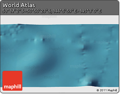 Satellite 3D Map of the Area around 51° 3' 43" S, 144° 34' 29" E
