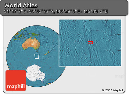 Satellite Location Map of the Area around 51° 3' 43" S, 146° 16' 30" E