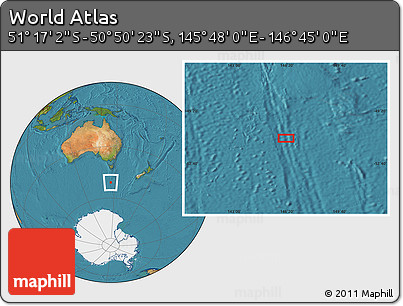 Satellite Location Map of the Area around 51° 3' 43" S, 146° 16' 30" E
