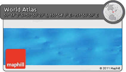 Physical Panoramic Map of the Area around 51° 3' 43" S, 151° 22' 30" E