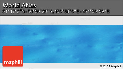 Physical Panoramic Map of the Area around 51° 3' 43" S, 151° 22' 30" E