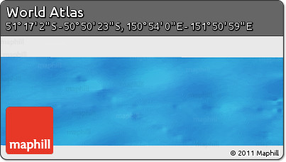 Physical Panoramic Map of the Area around 51° 3' 43" S, 151° 22' 30" E