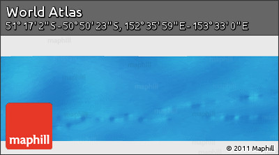 Physical Panoramic Map of the Area around 51° 3' 43" S, 153° 4' 29" E