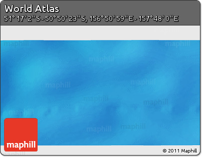 Physical 3D Map of the Area around 51° 3' 43" S, 157° 19' 29" E