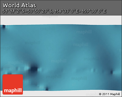 Satellite 3D Map of the Area around 51° 3' 43" S, 159° 1' 30" E