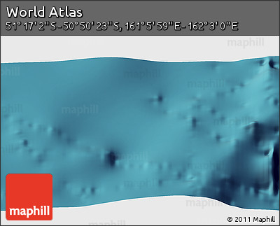 Satellite 3D Map of the Area around 51° 3' 43" S, 161° 34' 29" E