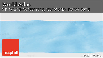 Physical Panoramic Map of the Area around 51° 3' 43" S, 173° 28' 29" E