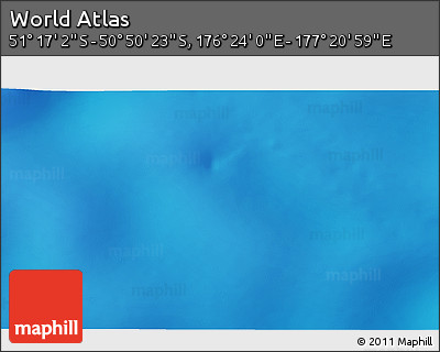Physical 3D Map of the Area around 51° 3' 43" S, 176° 52' 30" E