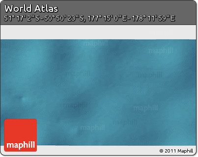 Satellite 3D Map of the Area around 51° 3' 43" S, 177° 43' 29" E