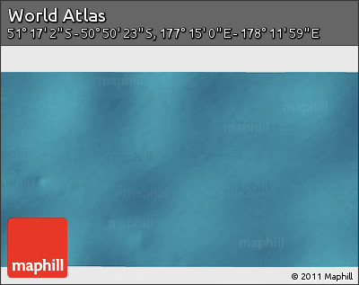 Satellite 3D Map of the Area around 51° 3' 43" S, 177° 43' 29" E