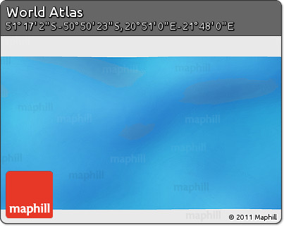 Physical 3D Map of the Area around 51° 3' 43" S, 21° 19' 30" E