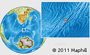 Physical Location Map of the area around 51° 3' 43" S, 28° 7' 30" E