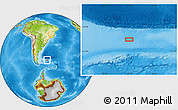 Physical Location Map of the area around 51° 3' 43" S, 49° 13' 30" W