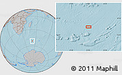 Gray Location Map of the area around 51° 3' 43" S, 51° 4' 30" E, hill shading