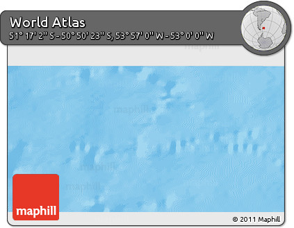 Physical 3D Map of the Area around 51° 3' 43" S, 53° 28' 30" W