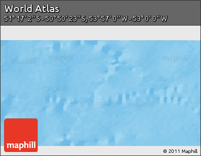 Physical 3D Map of the Area around 51° 3' 43" S, 53° 28' 30" W