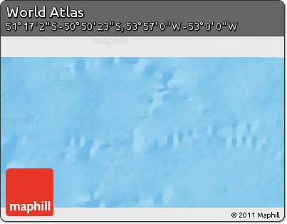 Physical 3D Map of the Area around 51° 3' 43" S, 53° 28' 30" W