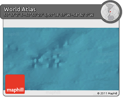 Satellite 3D Map of the Area around 51° 3' 43" S, 55° 10' 29" W