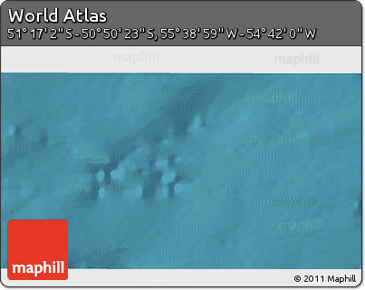 Satellite 3D Map of the Area around 51° 3' 43" S, 55° 10' 29" W