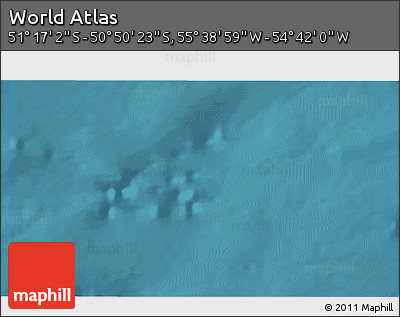 Satellite 3D Map of the Area around 51° 3' 43" S, 55° 10' 29" W