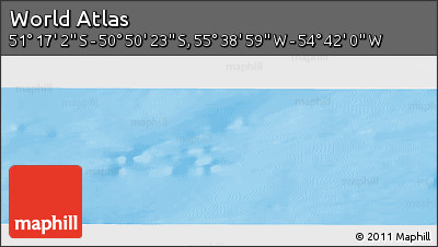 Physical Panoramic Map of the Area around 51° 3' 43" S, 55° 10' 29" W