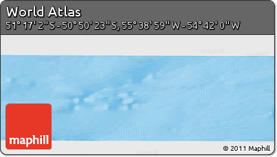 Physical Panoramic Map of the Area around 51° 3' 43" S, 55° 10' 29" W