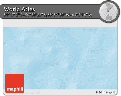 Physical 3D Map of the Area around 51° 3' 43" S, 65° 22' 30" W
