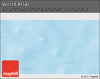 Physical 3D Map of the Area around 51° 3' 43" S, 65° 22' 30" W